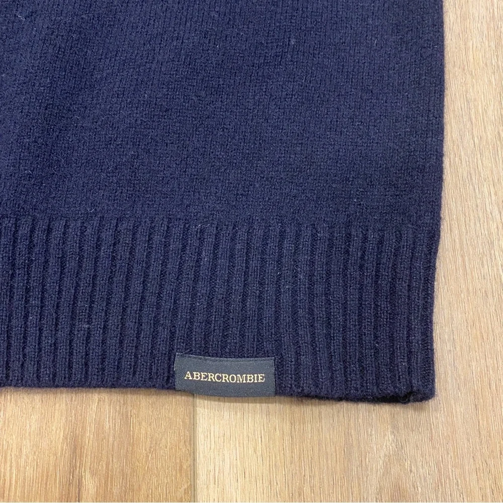 Y2K! 🌟ABERCROMBIE & FITCH🌟 MENS WOOL CREWNECK SWEATER HEATHER NAVY SZ M